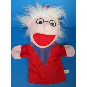 PlushPups Hand Puppet Grandmom Doll 2001 Red & Purple 14"
